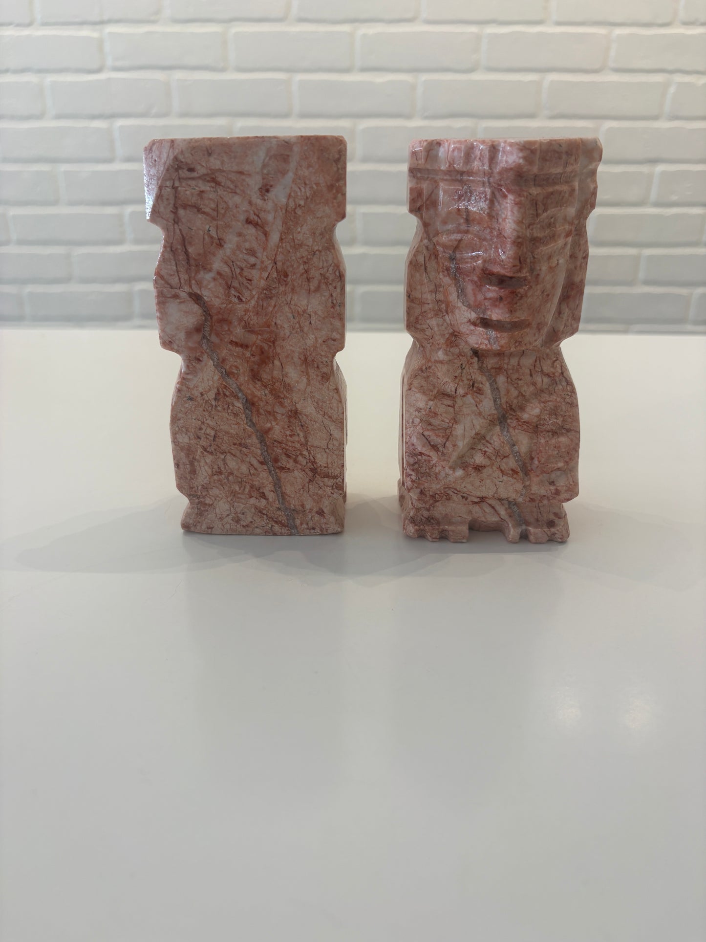 Pink Onyx/Marble Bookends