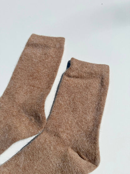 FLUFFY ANGORA SOCKS - NEUTRAL