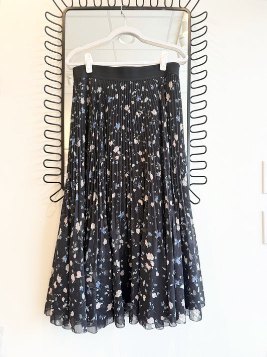 Wilfred Black Floral Twirl Skirt Size L