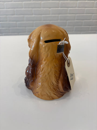 Vintage Spaniel Head Piggy Bank