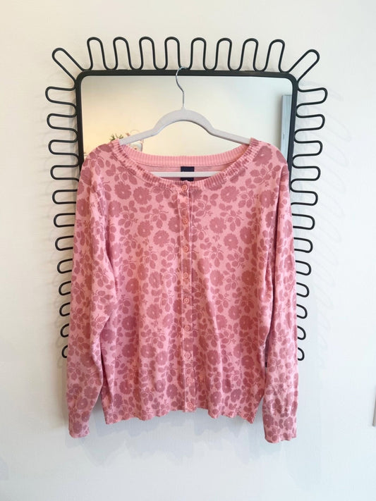 Basic Edition Pink Floral Cardi