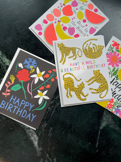 Wild Cheetah Birthday Card