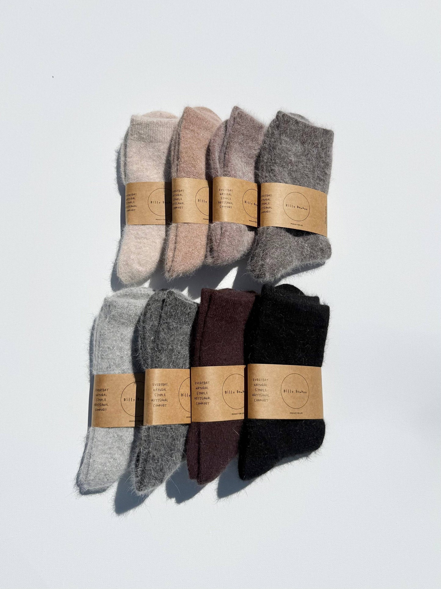 FLUFFY ANGORA SOCKS - NEUTRAL