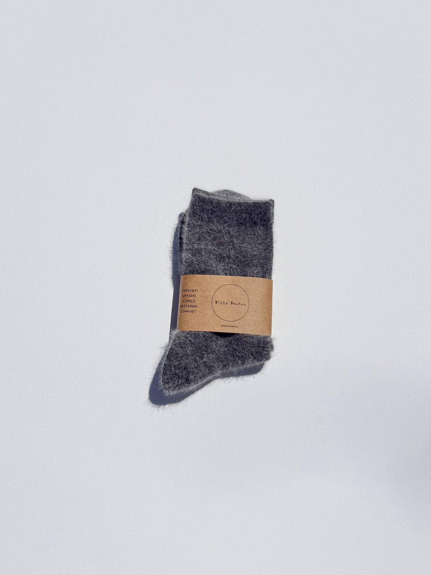 FLUFFY ANGORA SOCKS - NEUTRAL