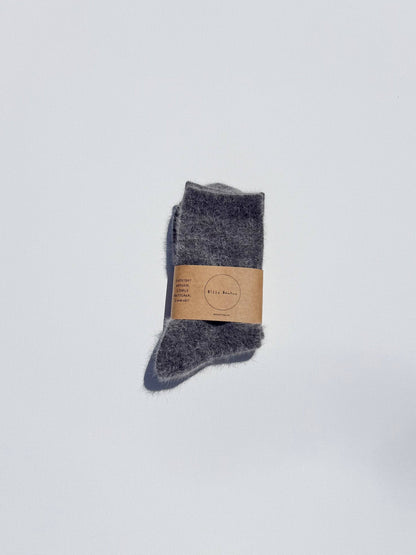 FLUFFY ANGORA SOCKS - NEUTRAL