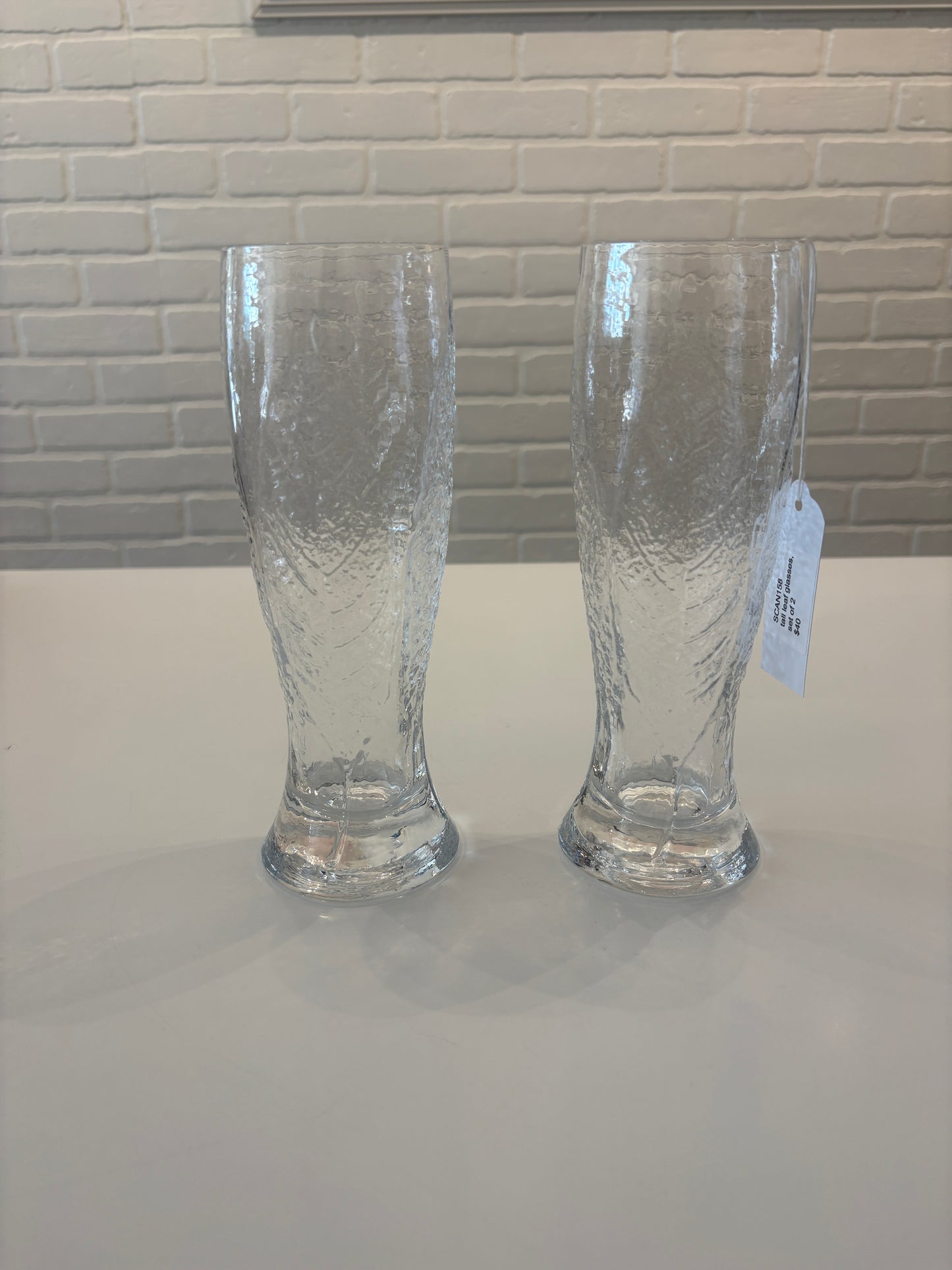 tall leaf glasses, set of 2