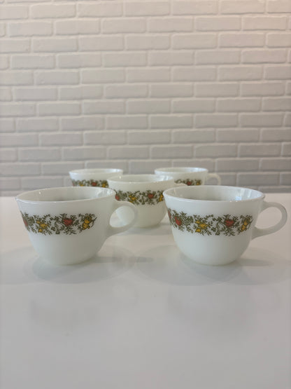 Pyrex Mugs Milkglass w Spice of Life design