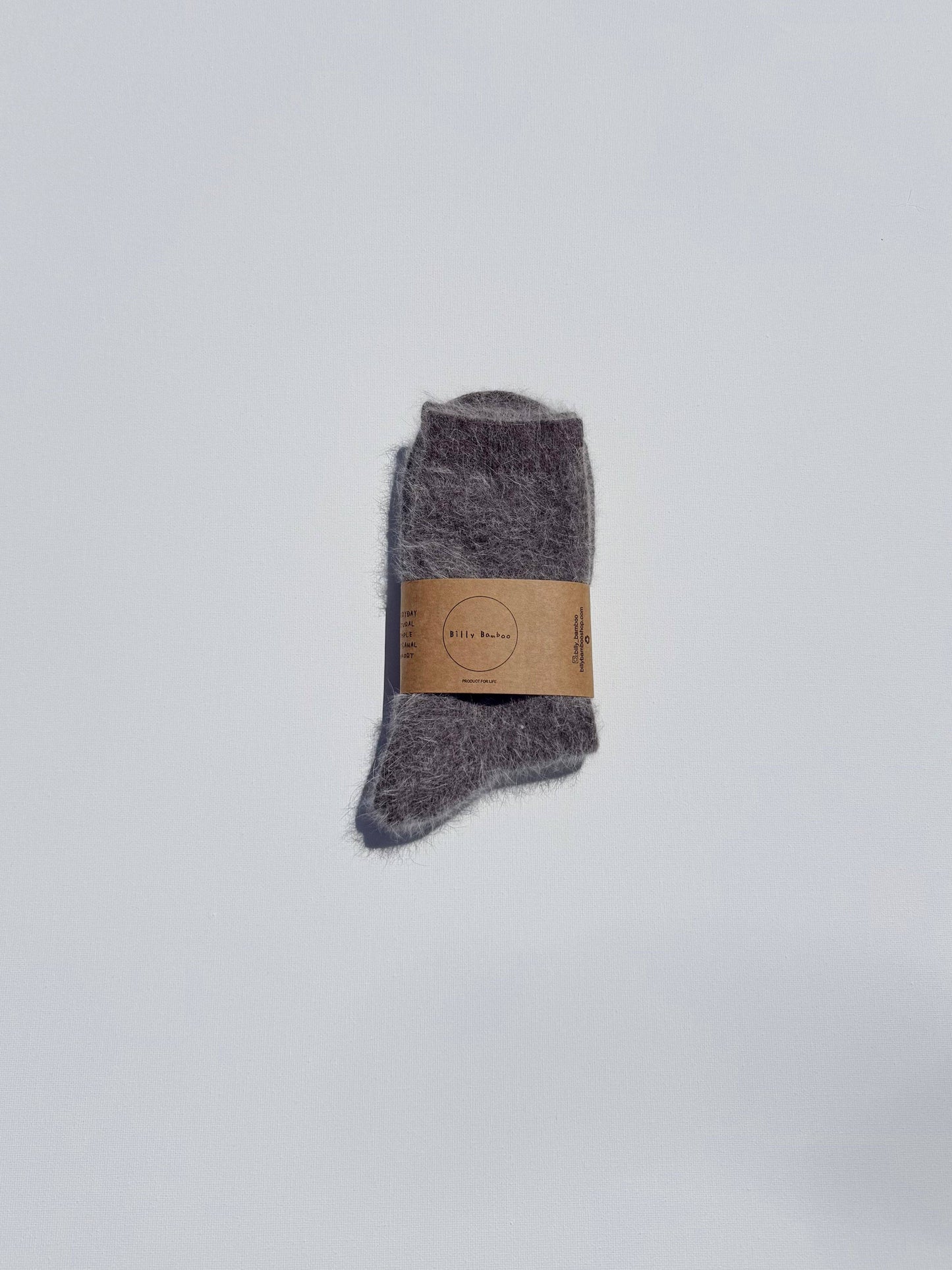 FLUFFY ANGORA SOCKS - NEUTRAL