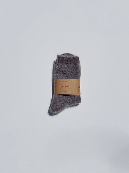 FLUFFY ANGORA SOCKS - NEUTRAL