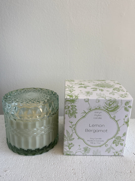 Candle  Lemon + Bergamot - Vintage Glass Collection