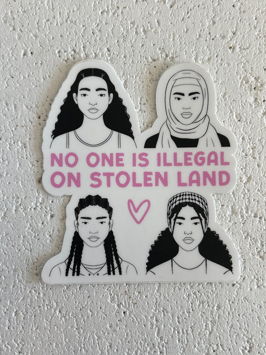 No One Is Illegal Sticker