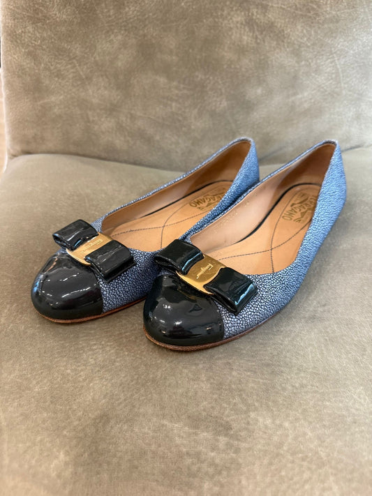FERRAGAMO BLUE FLATS