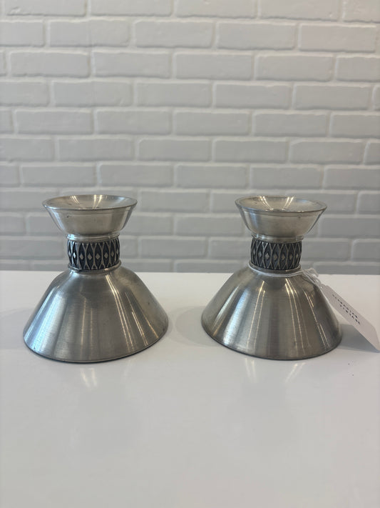 Mastad Norway pewter candle holders, pair