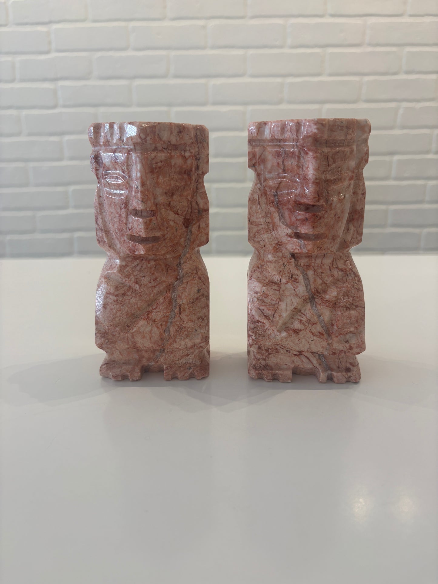 Pink Onyx/Marble Bookends