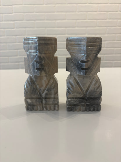 Grey/Beige onyx bookends *As Is