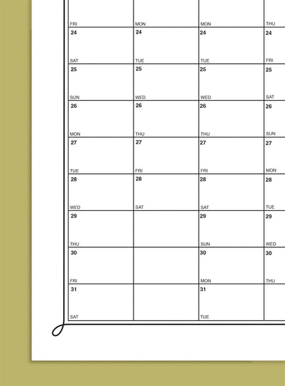 YEAR AT A GLANCE | 2026 Calendar