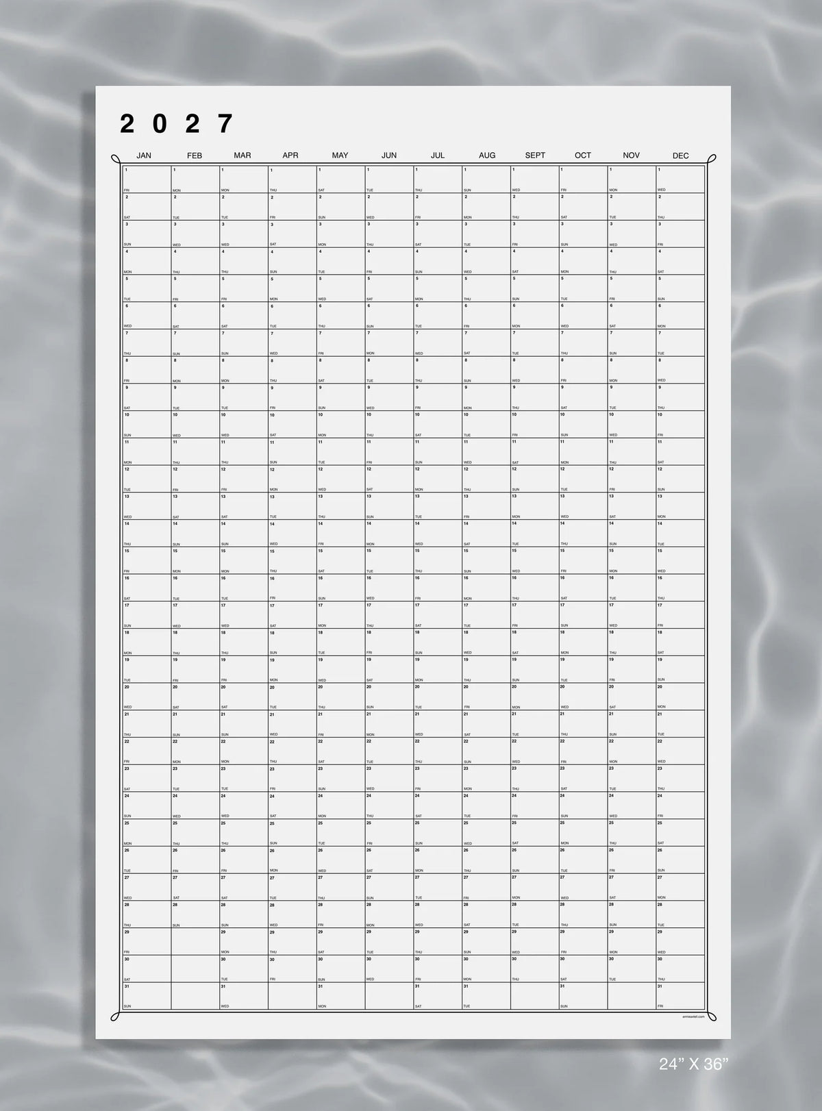 YEAR AT A GLANCE CALENDAR 2027