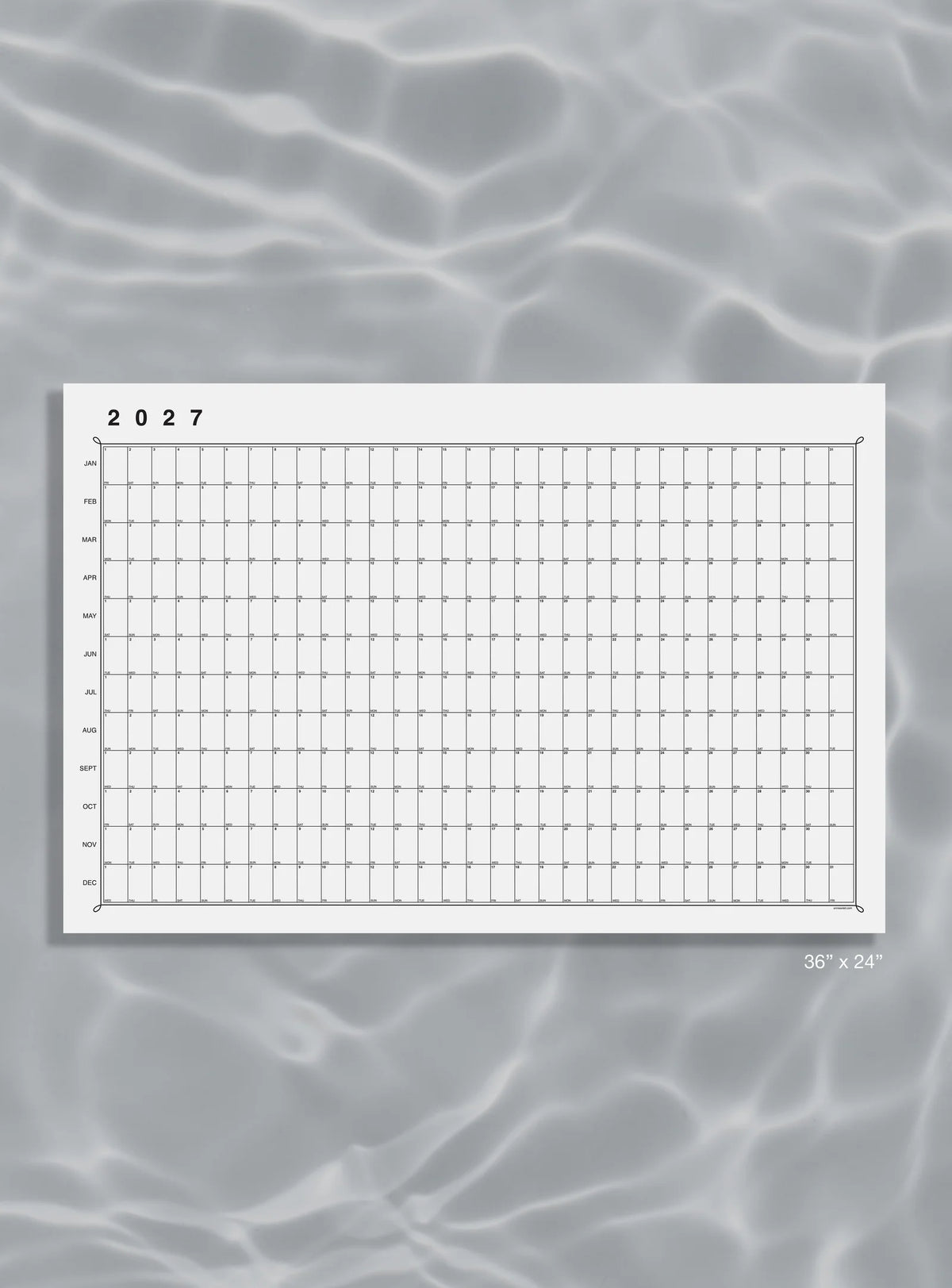 YEAR AT A GLANCE CALENDAR LANDSCAPE 2027