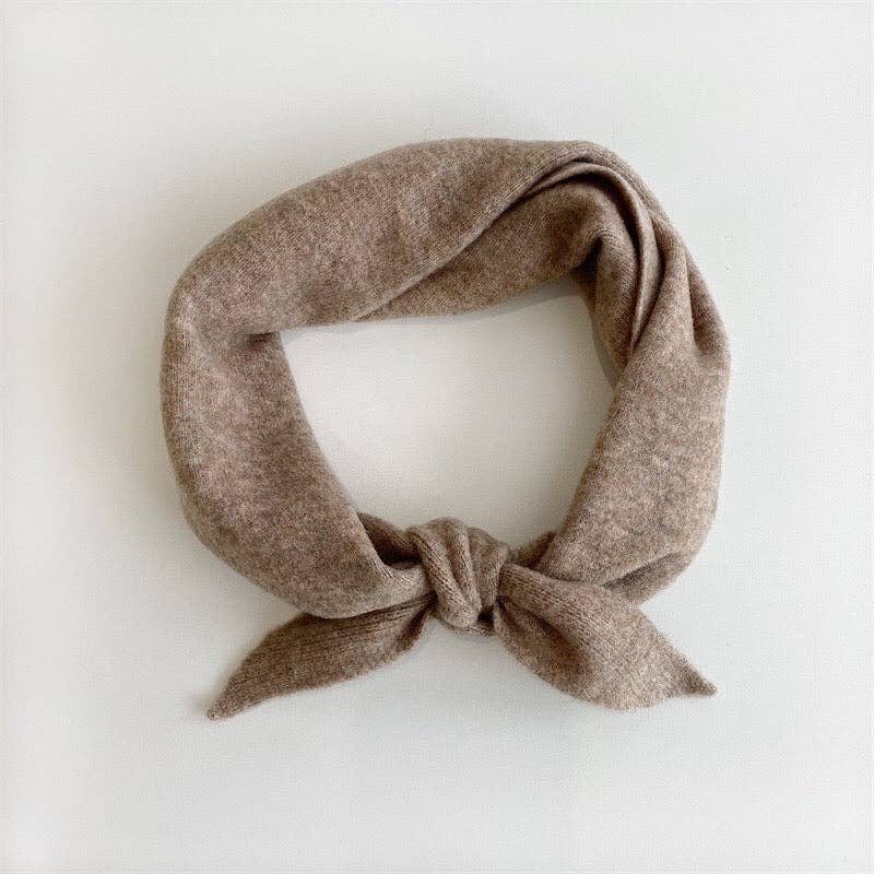 FUZZY WOOL CRAVAT SCARF - neutral