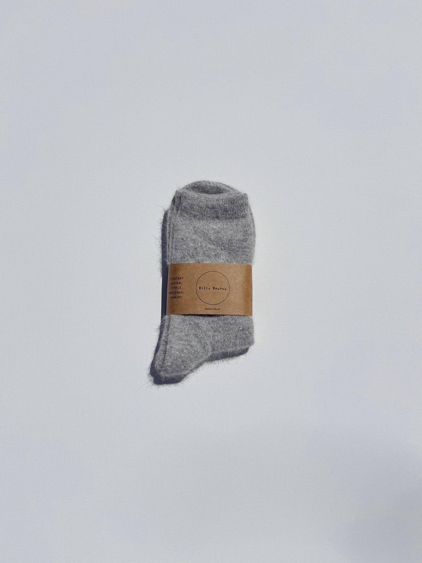 FLUFFY ANGORA SOCKS - NEUTRAL