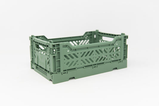 mini crate: almond green